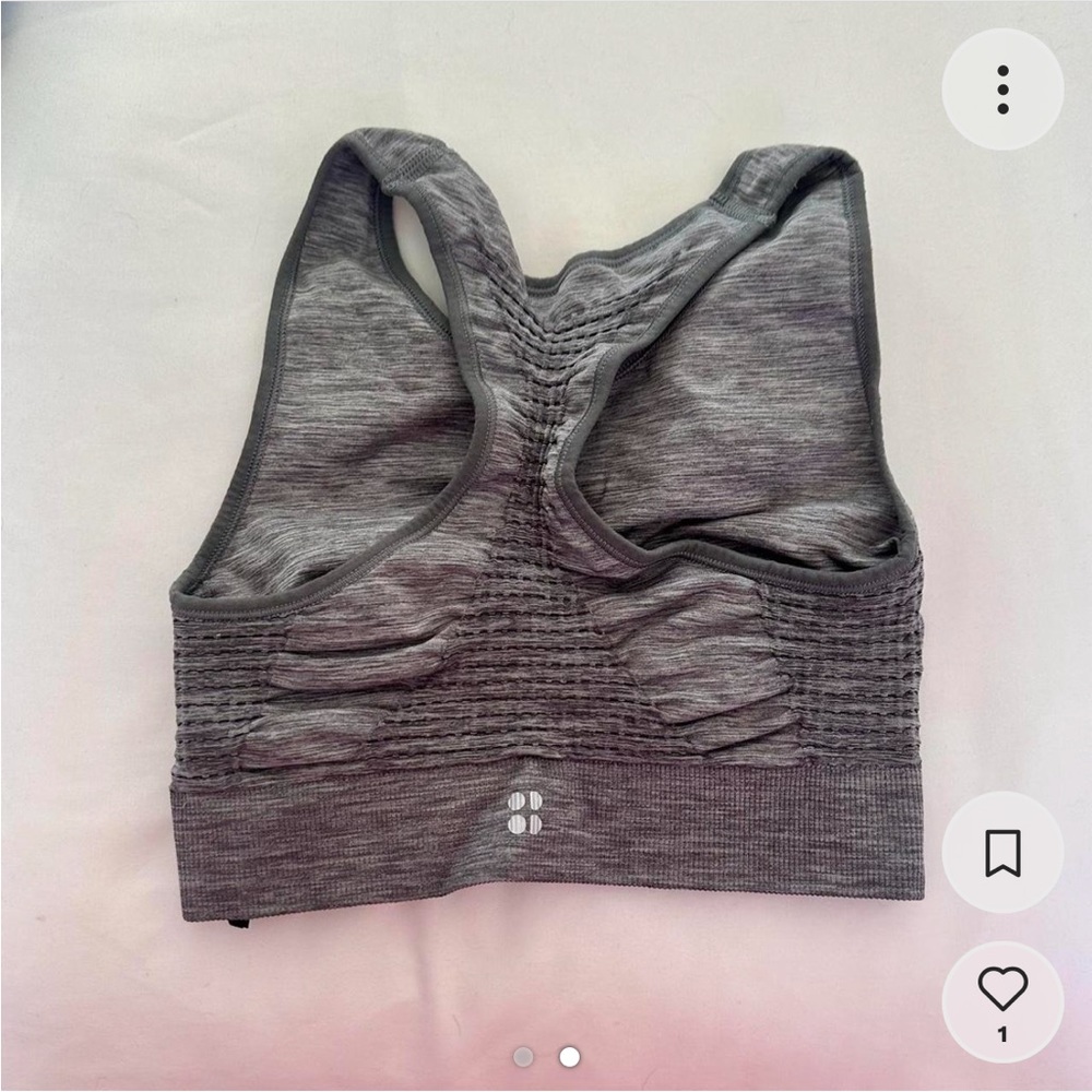 Grey Cropped Workout Top - Picture 2 of 2